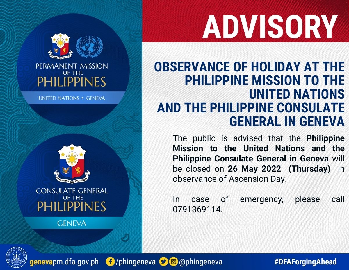 AdvisoryObservanceofHoliday26May2022