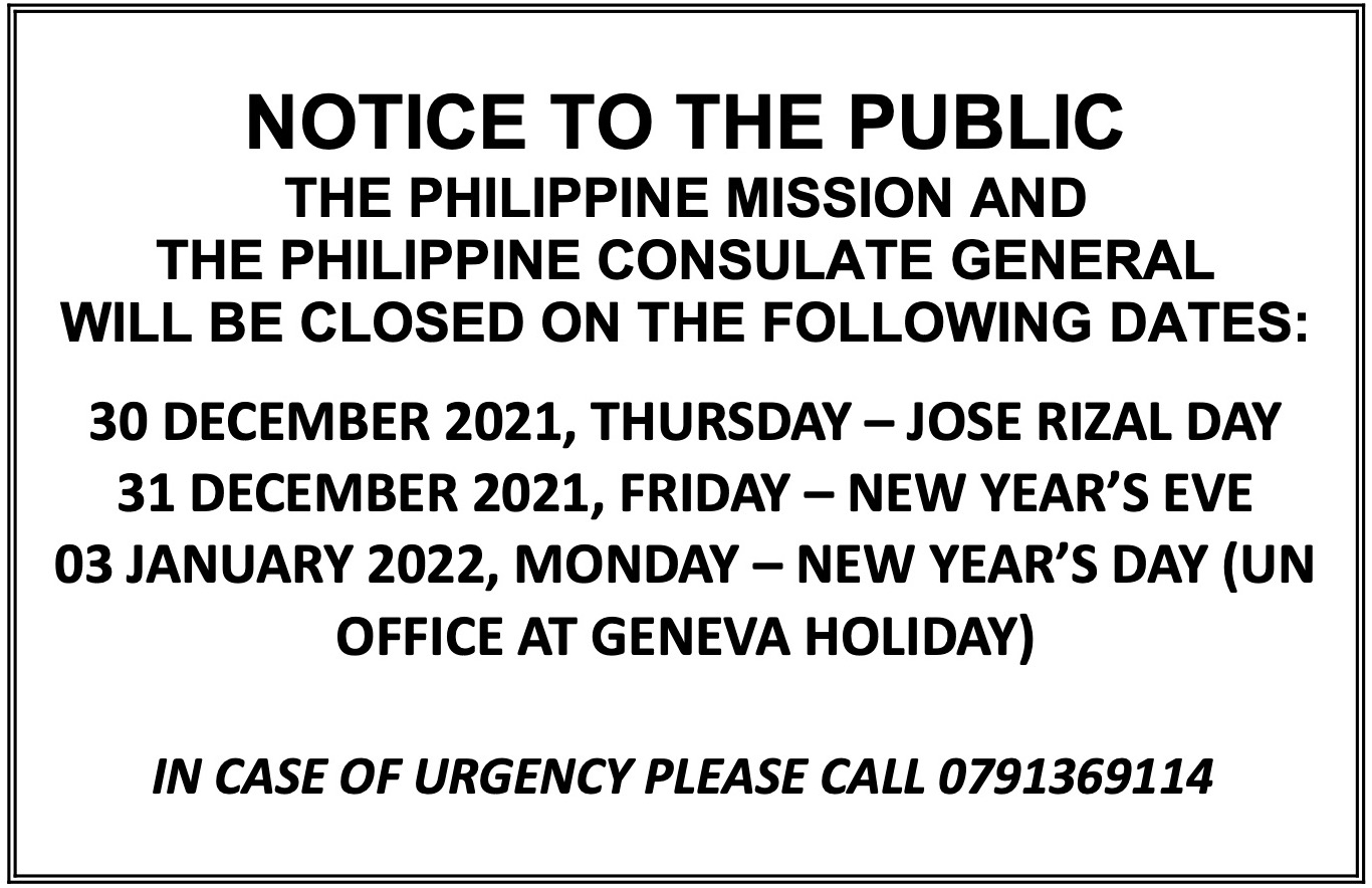 mNotice to the Public on Holidaysdec2021